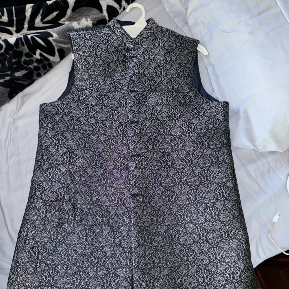 Men’s brand new Indian desi Pakistani kurta vest suit jacket traditional size M